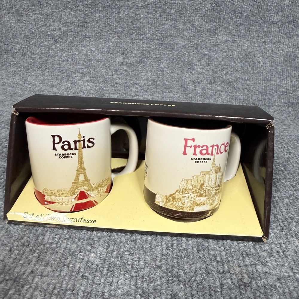 New 2 Starbucks Coffee Mugs Paris France Global Icons